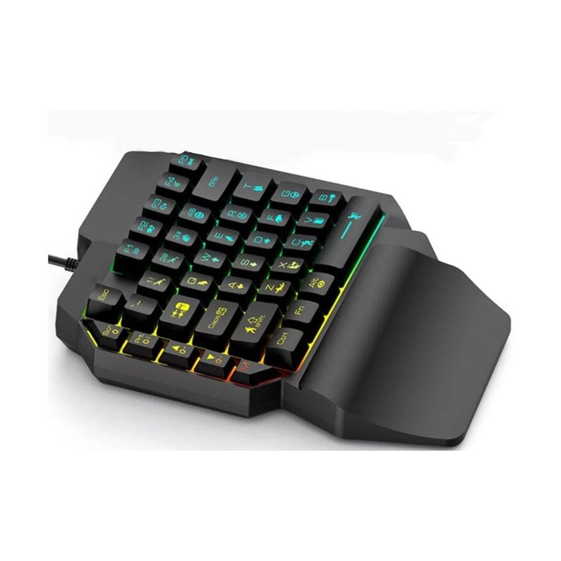 Teclado Gamer Uma Mão RGB LED Single Handed