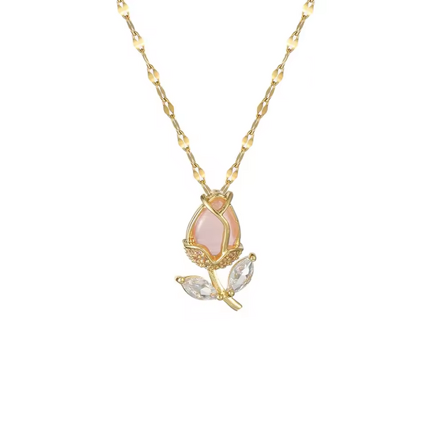 Colar Feminino Rosa Encantada